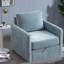 Chaise d'appoint moderne en chenille bleue avec pivotement à 360 ° et rangement caché pour le salon