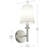 Kleine 5.75" 1-Light Wall Sconce With White Linen Shade in Brushed Nickel-126501888