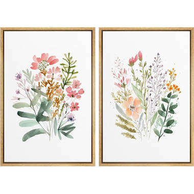 Large Floral Painting Framed Canvas Wall Art