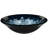 ANZZI Chrona 17.7'' Silver/Blue Tempered Glass Circular Bathroom Sink