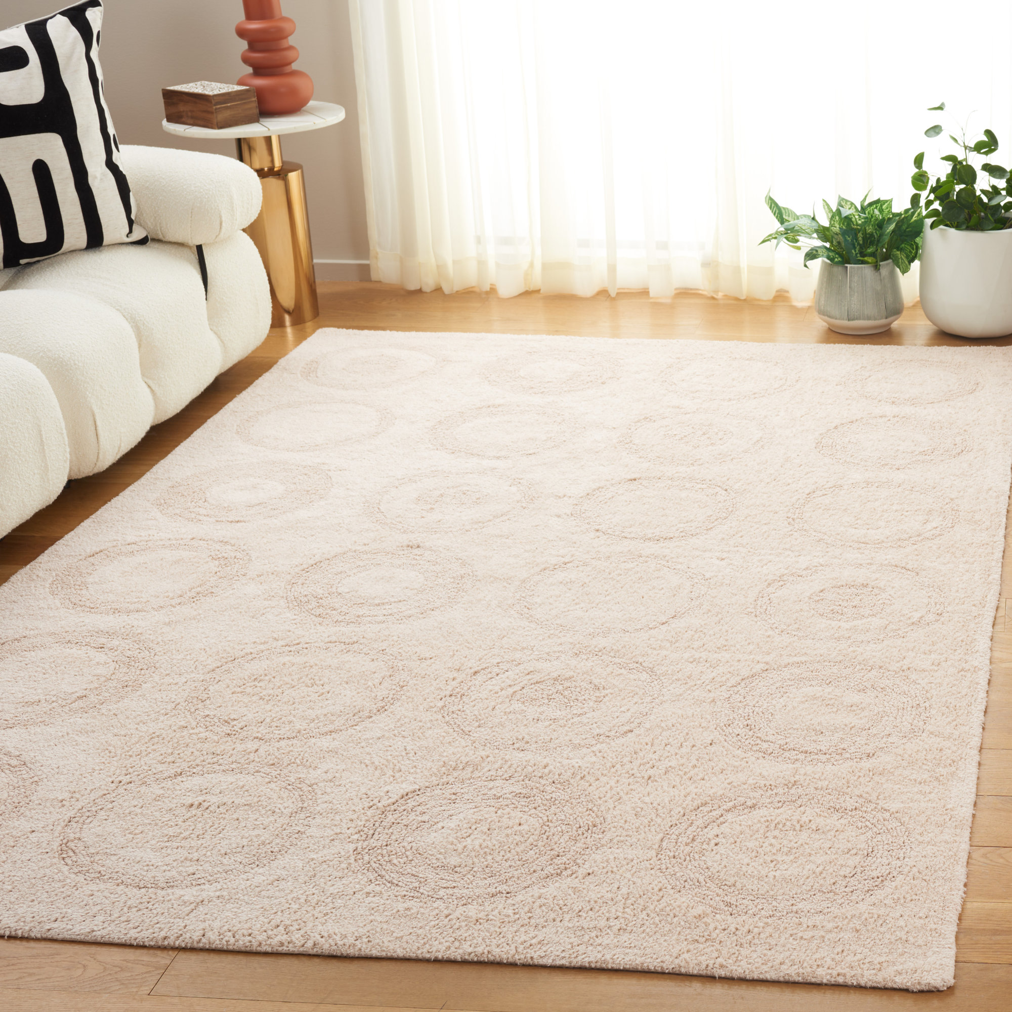Mullen Handmade Recycled Cotton Ivory Rug, Rectangle 5' x 8'