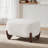  87" Upholstered Sherpa Boucle Sofa With Ottoman - Modern Couch Set with Solid Wood Legs-1374883079