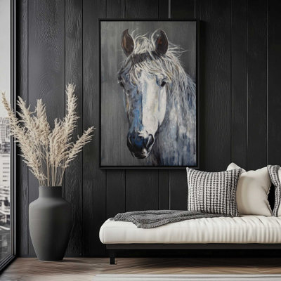 Equestrian Beauty in Gray Canvas Print