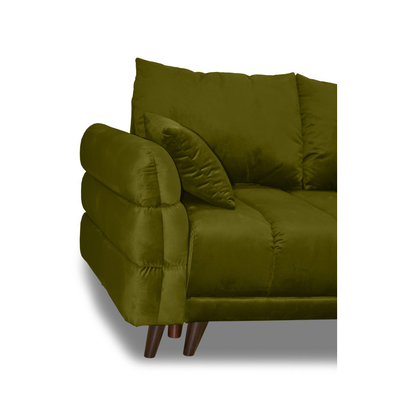 Casas 5 Seater Sofa Bed, Right Hand Facing, Green, Dark Brown