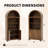 70.9” Tallarched Retro Display Cabinet With Grille Doors - Golden Handle MDF Storage Unit For Home Office/Living Room/Kitchen-122049017