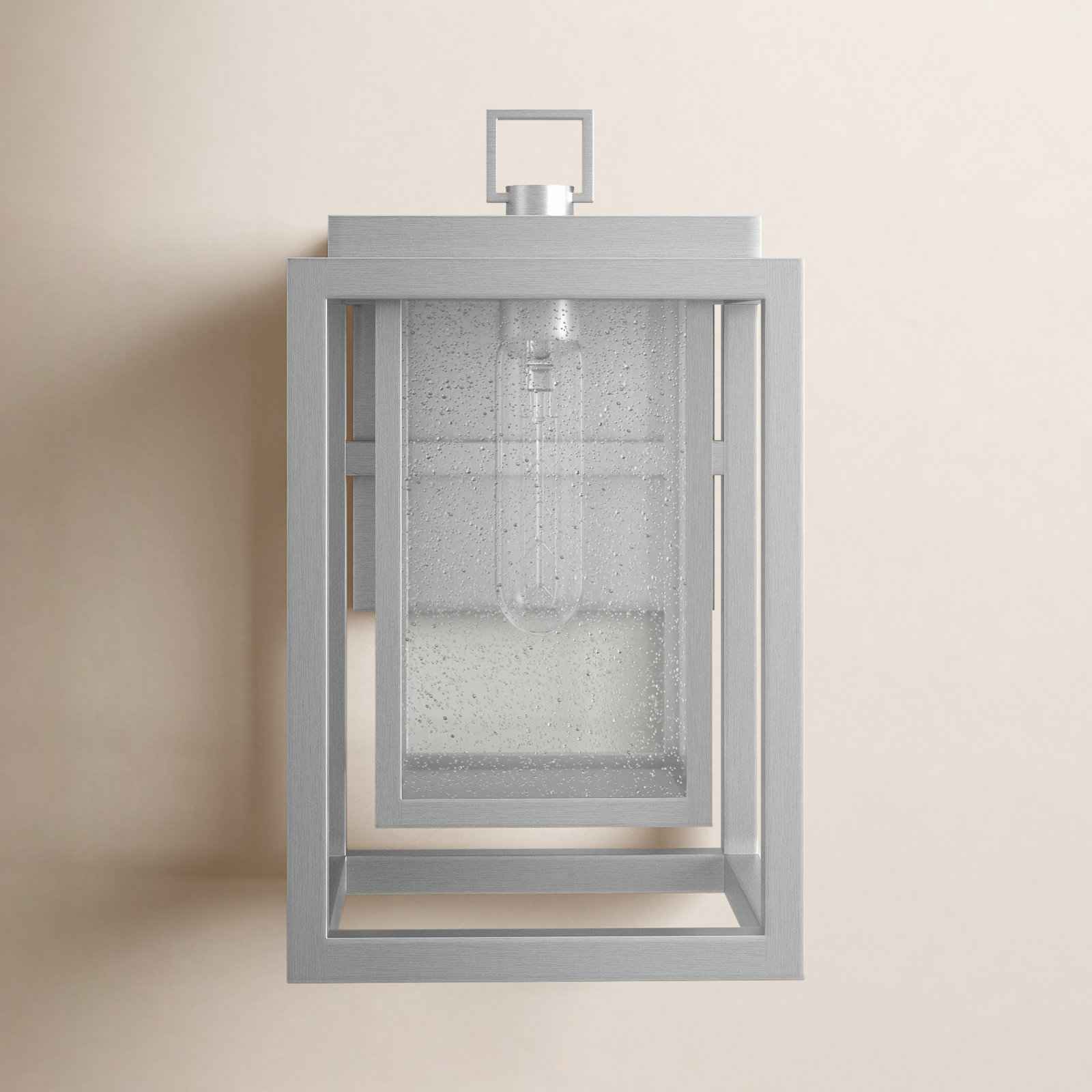 Gannett Outdoor Wall Lantern, Satin Nickel, 12" H x 7" W x 7" D