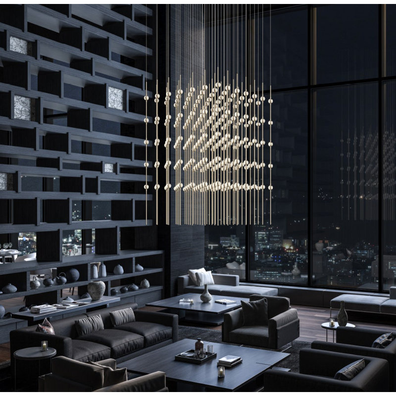Constellation 100 - Light LED Pendant, Clear, Satin Brass, 2700K