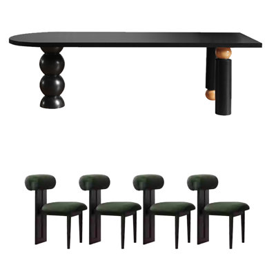 Creative solid wood ash dining table set