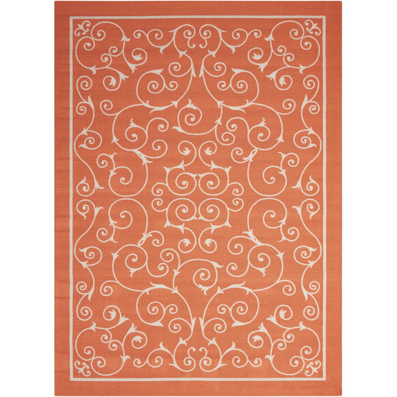 Tapis orange moderne Dian, Rectangle 7 pi 9 po x 10 pi 10 po