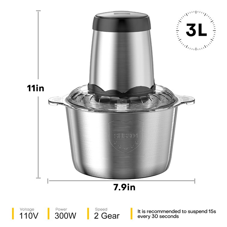 2l Stainless Steel Electric Meat Grinder Kitchen Food Processor Shredder, Free Shipping