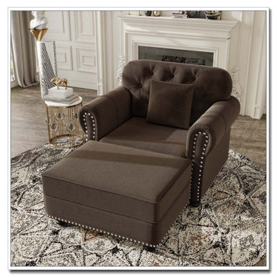Upholstered Velvet Sofa with Nailhead Trim and Rolled Armrest