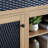 Embossed Pattern TV Stand, TV and Media Console with Open and Closed Storage Space and sliding door-1777191508