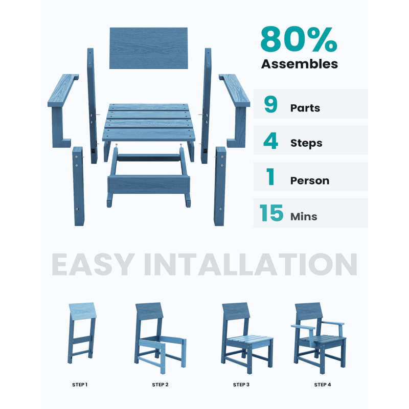 Chaise de patio, Bleu