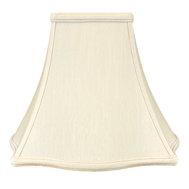 Abat-jour cloche en soie / shantung (araignée), Beige, H 8,5 po x l 10 po x P 10 po