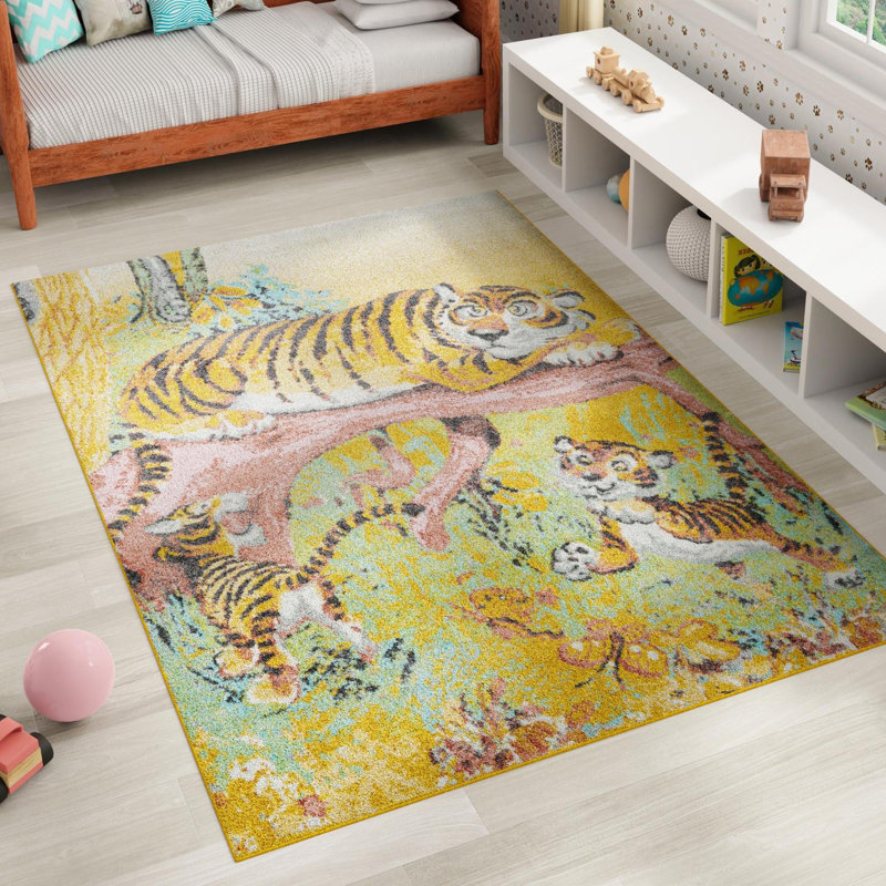 Unique Loom Tigger Whimsy Kids Rug, Rectangle 4'1" x 6'1"