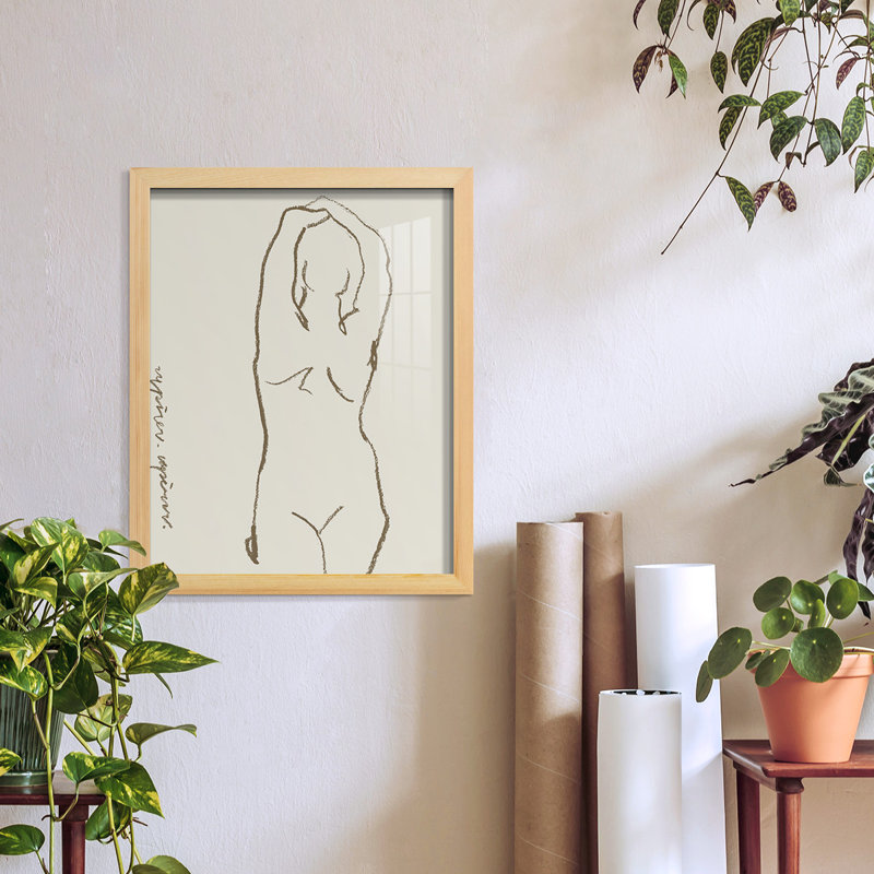 Toi et moi I, impression sur papier, H 6 po x l 4 po x P 1 po, Encadré naturel