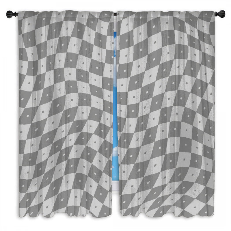 Rideaux obscurcissant et obscurcissant à carreaux ondulés - 2 panneaux, 20in x 80in - 2 panels, Sheer