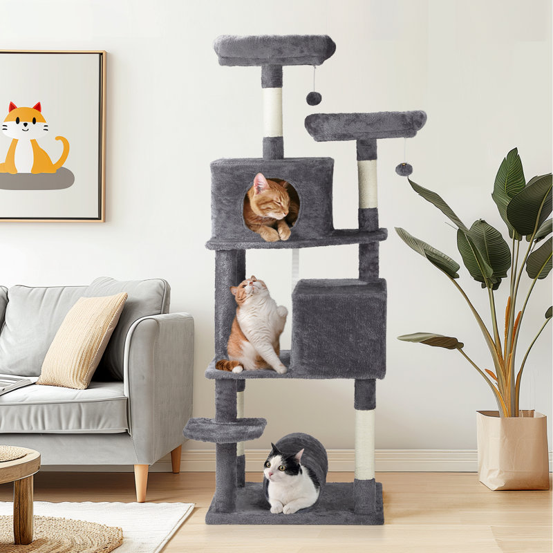 65 inch  Large Multi-Level Cat Play House
