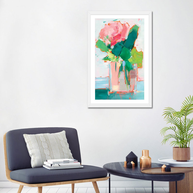 «Cut Flowers II» par Ethan Harper - reproduction d'art, H 32 po x l 24 po x P 1 po, Papier encadré blanc, Blanc