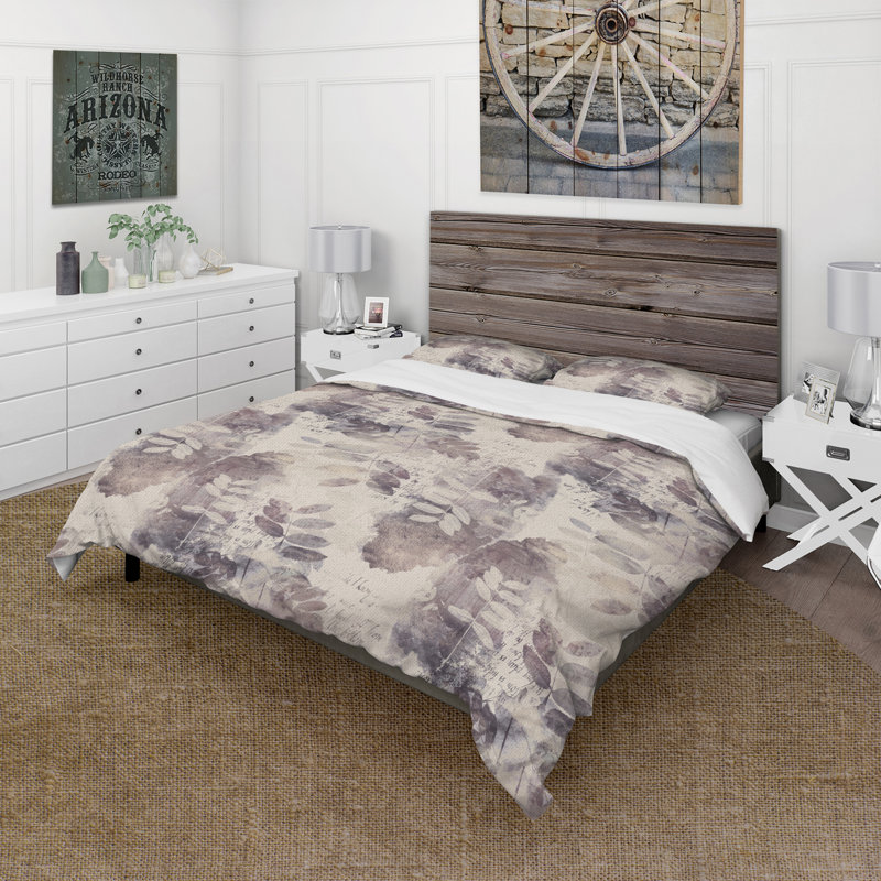 Boho Tropical Leaves in sépia tons - ensemble de housse de couette moderne - microfibre de polyester