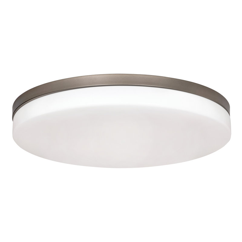 LED Flush Mount, Satin Nickel, 3" H x 19" W x 19" D
