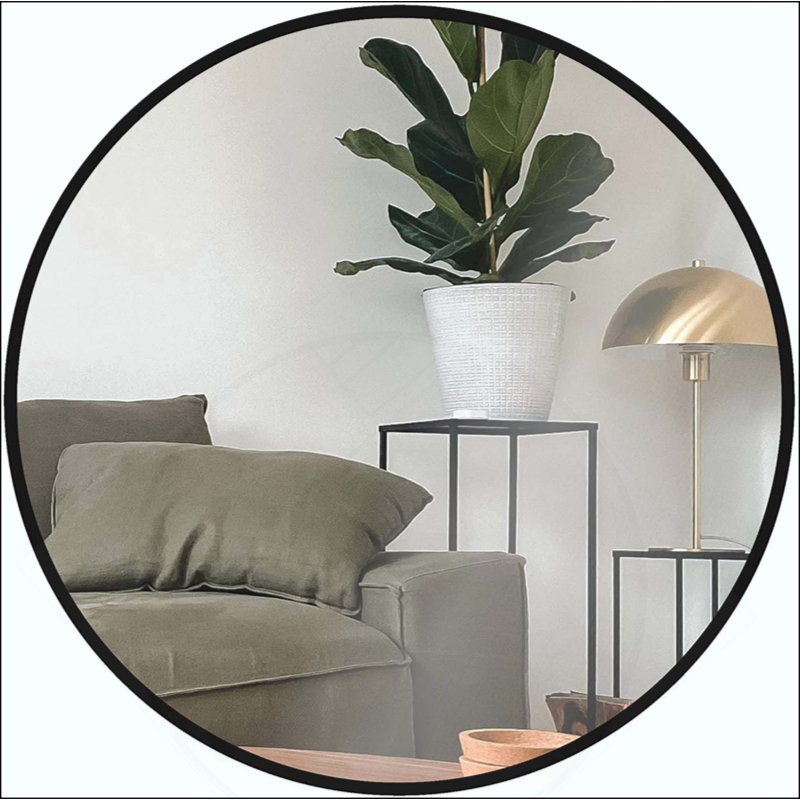 Miroir mural pour salle de bain, 24 po x 24 po, Noir