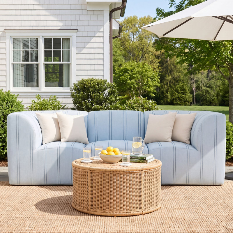 Eliana 96" Sunbrella® Outdoor Sofa, Wayward Sky