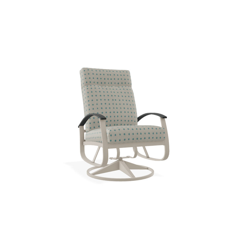 Belle Isle Outdoor Rocker Chair, Spectrum Peacock Sunbrella® Plainweave, Classic Graphite P30, Textured Snow