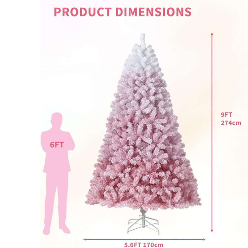 Lighted Artificial Christmas Tree, 2.7m H