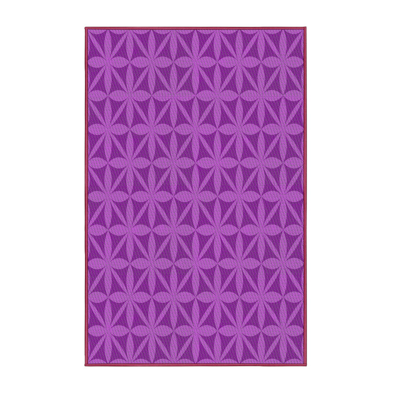Tapis mauve à motif floral, Rectangle 2 pi x 5 pi