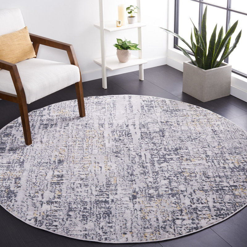 Ethellee Performance Abstract Rug, Round 6'7"