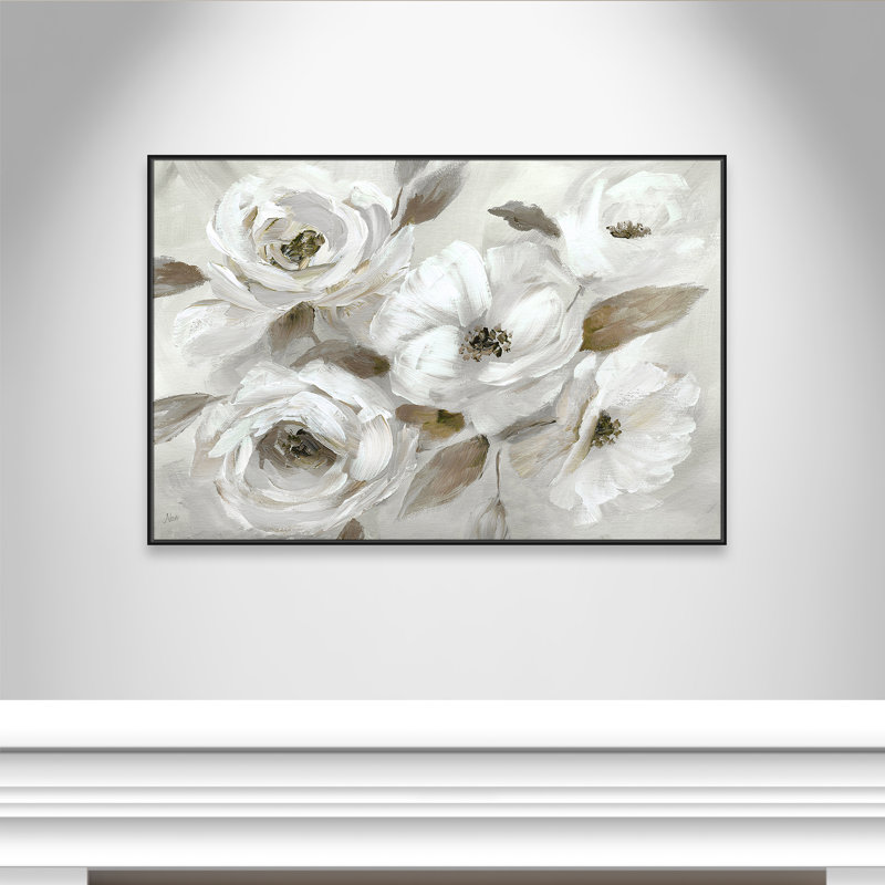 «Winter White», reproduction encadrée sur toile par Nan, H 41,5 po x l 61,5 po x P 2 po, Noir