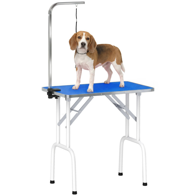80cm H x 81cm W x 48.5cm D Adjustable Tabletop Grooming Table, Blue