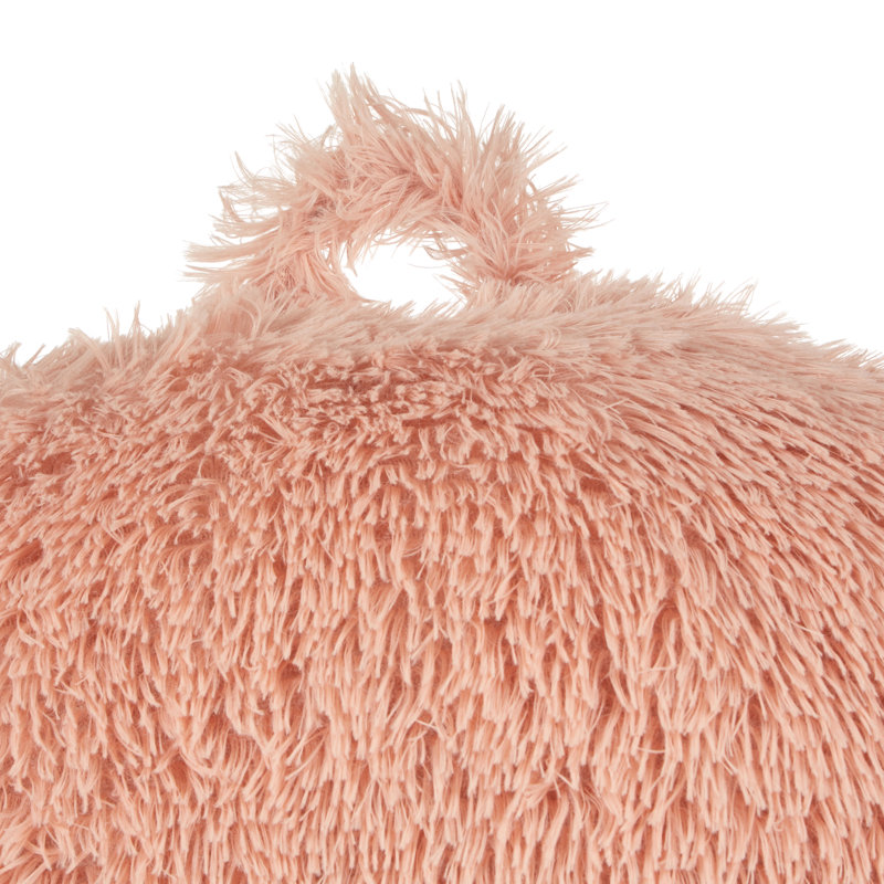  Shaggy Backrest Pillow, Peach