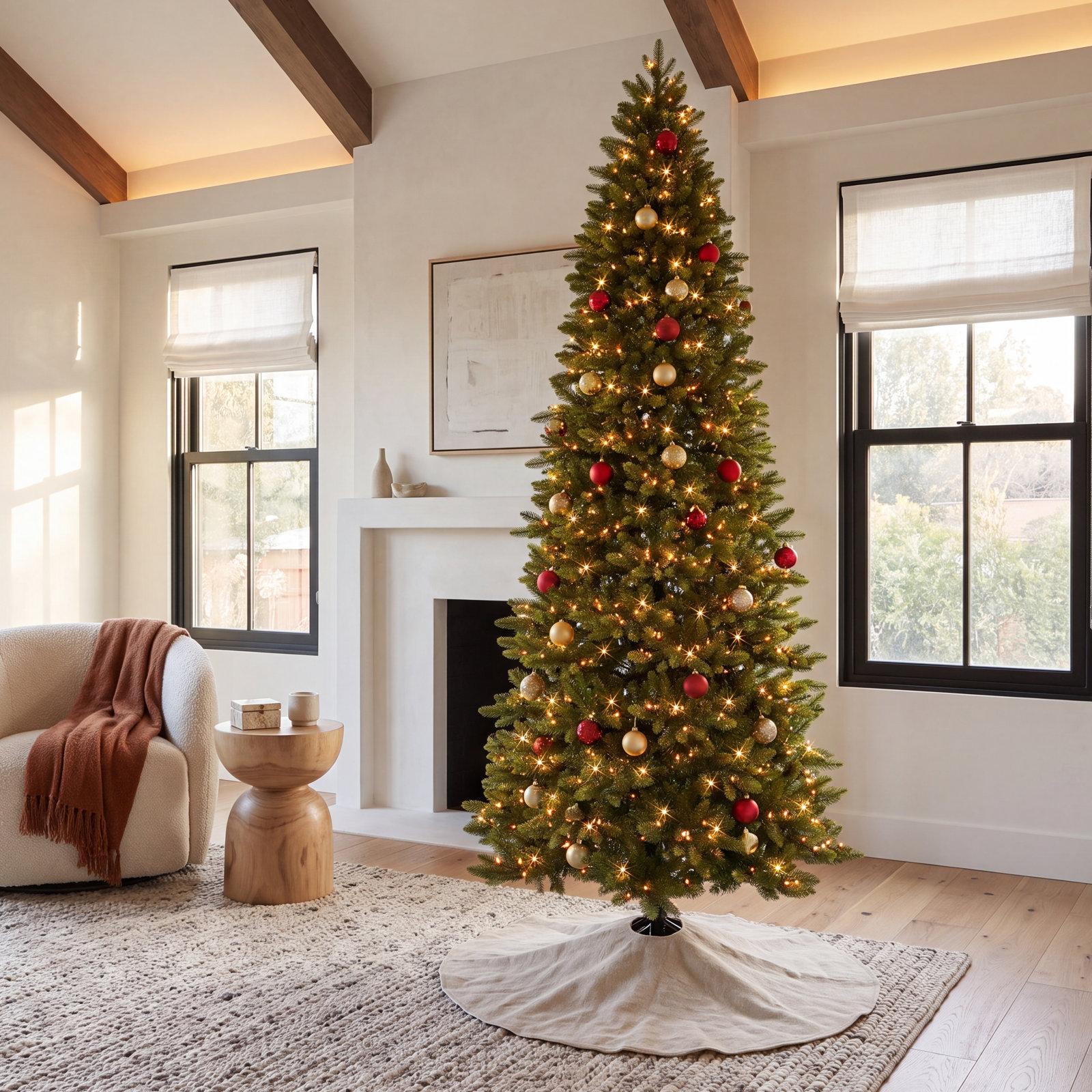 Lighted Artificial Spruce Christmas Tree, 9' H