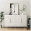 Buffet blanc moderne avec rangement, grand buffet cannelé avec tablettes réglables, crédence, console d'appoint-563285140