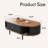 47" Mid-century Modern Fluted And Oval Coffee Table With A Drawer