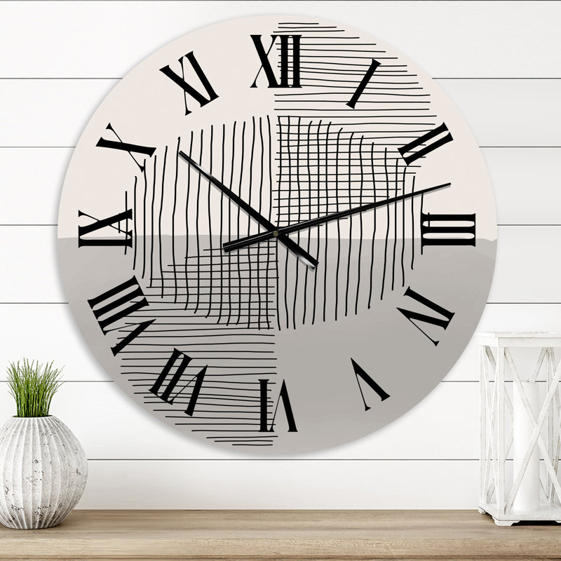 Minimal Geometric Lines and Circle VIII - Horloge murale moderne, Petit