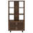 Rodger Walnut 3-Shelf Cabinet Bookcase