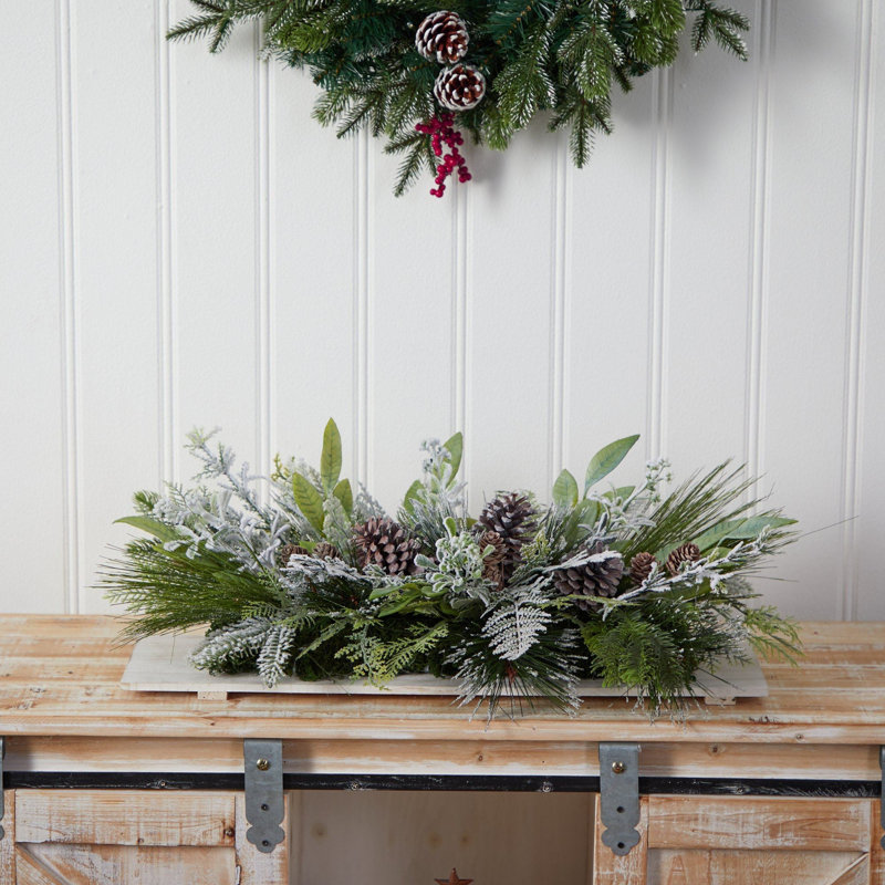 Flocked Christmas Artificial Arrangement