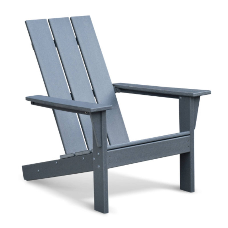 Chaise Adirondack d'extérieur grise - PEHD toutes saisons pour foyer, terrasse et jardin