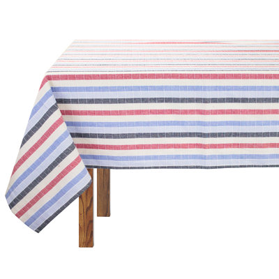 Stitched Checkerd Cotton 54" Square Tablecloth