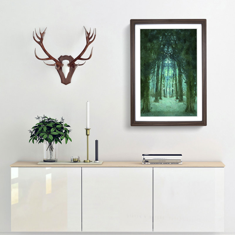 Forest Arch in Abstract - Picture Frame Painting Print, Walnut Framed, 65cm H x 48cm W x 2cm D