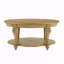 Table basse à 2 niveaux en bois massif avec tablette de rangement ouverte