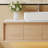48" Marble Top Single Bathroom Walnut Wood Vanity with Black Ceramic Basin-1668261489