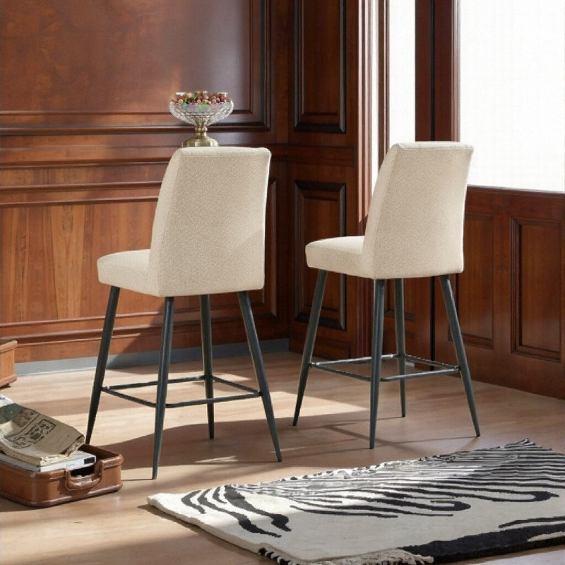 Ensemble de 2 tabourets de bar réglables Modern Living, Crème, crème
