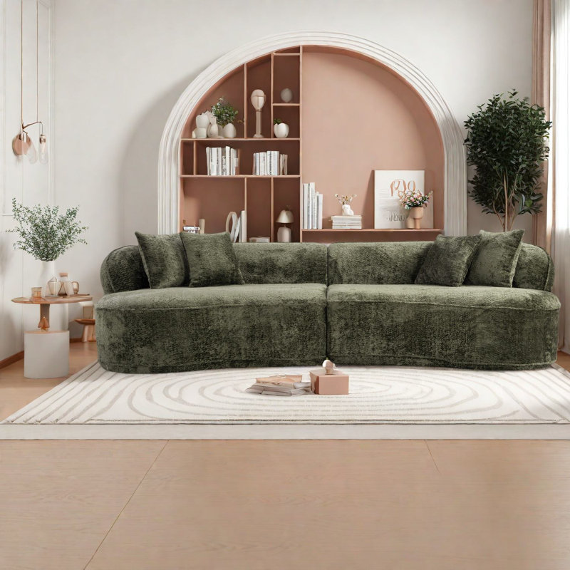 Luxueux canapés modulaires en mousse, design vert moderne pour la maison et la réception