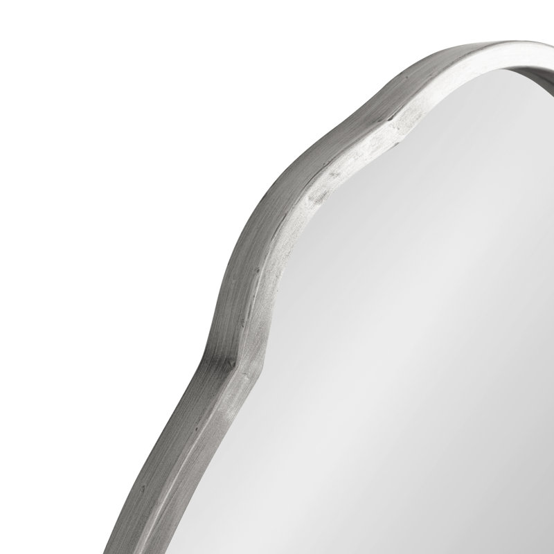 Audrys Oval Mirror, Antique Silver