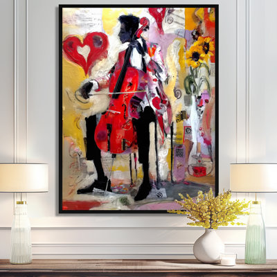 «Talents Graffiti Musician Jazz Music - Music Jazz», reproduction d'art sur toile encadrée, art mural rétro rose