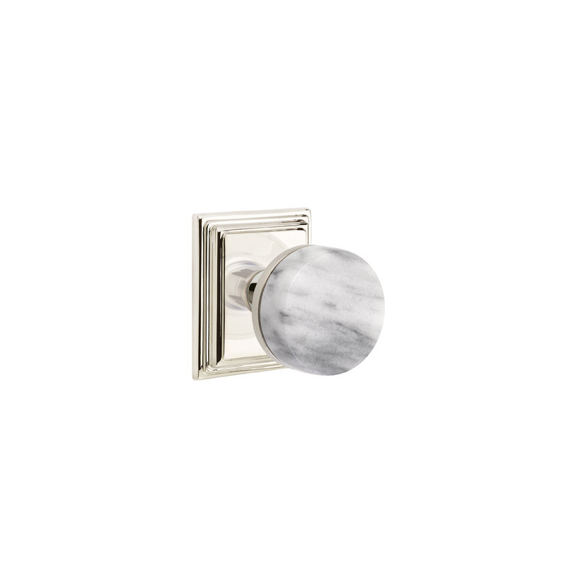 Select Knob with Square Rosette, Polished Nickel